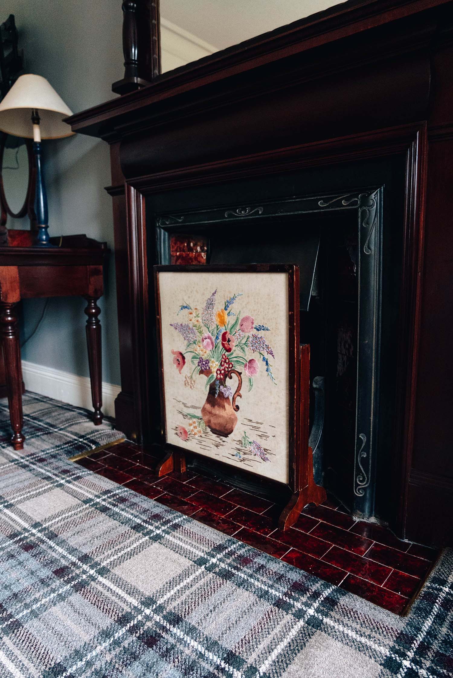 Fireplace in the Tartan Bedroom